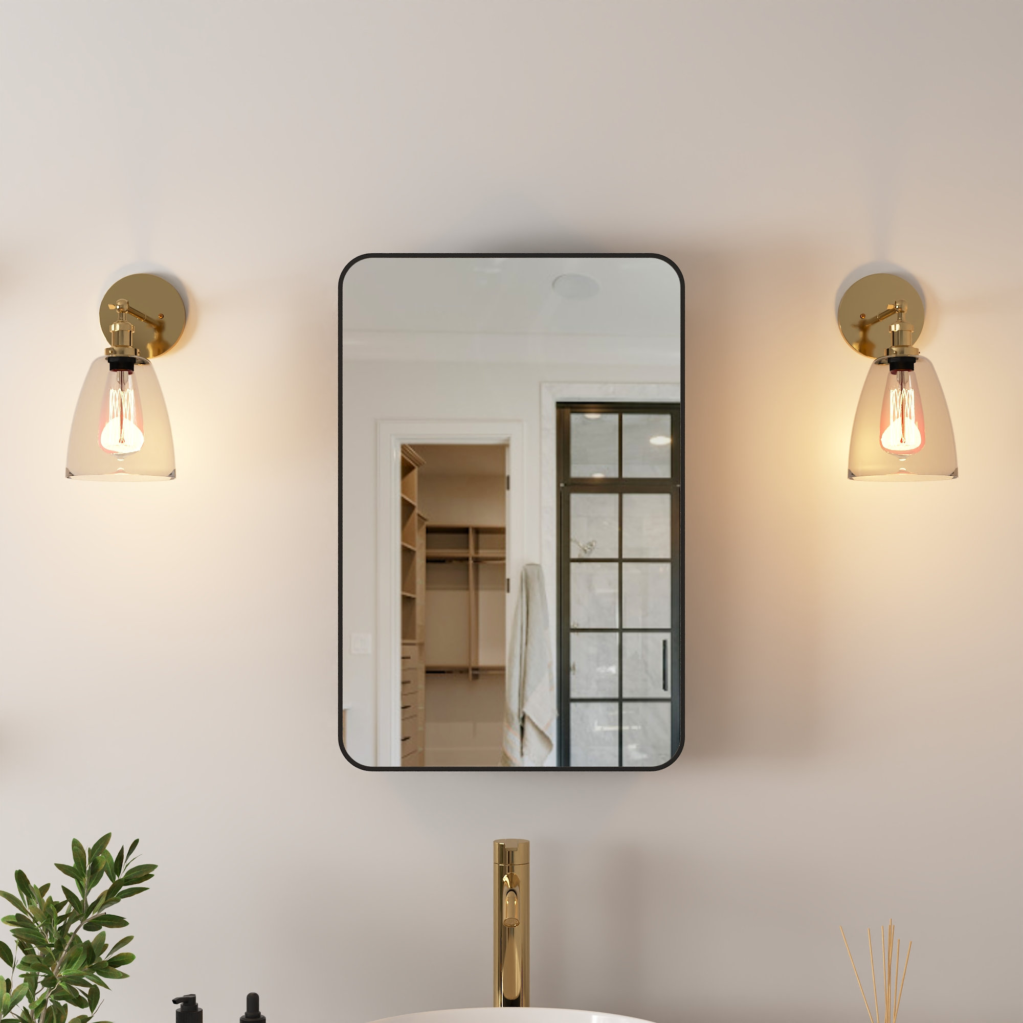 24'' W x 16'' H Bathrrom Aluminum Medicine Cabinets With Mirrors And 2 Adjustable Shelves