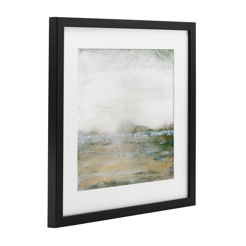 Cali Haze, composition rustique encadrée sous verre, design par Stephane Fontaine, Cadre noir minuit, H 16 po x l 16 po