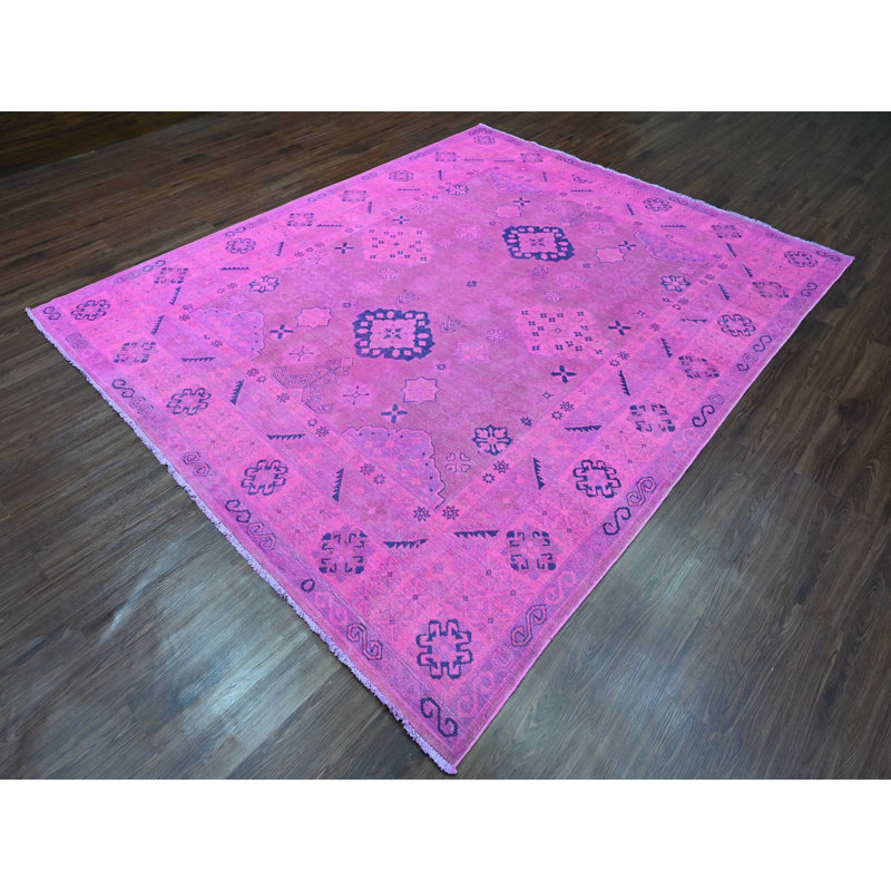 Tapis en laine noué à la main à motif géométrique Kazak 8 pi x 9 pi 7 po D73E7F63E2FF4770B80FF25B742EDEDF