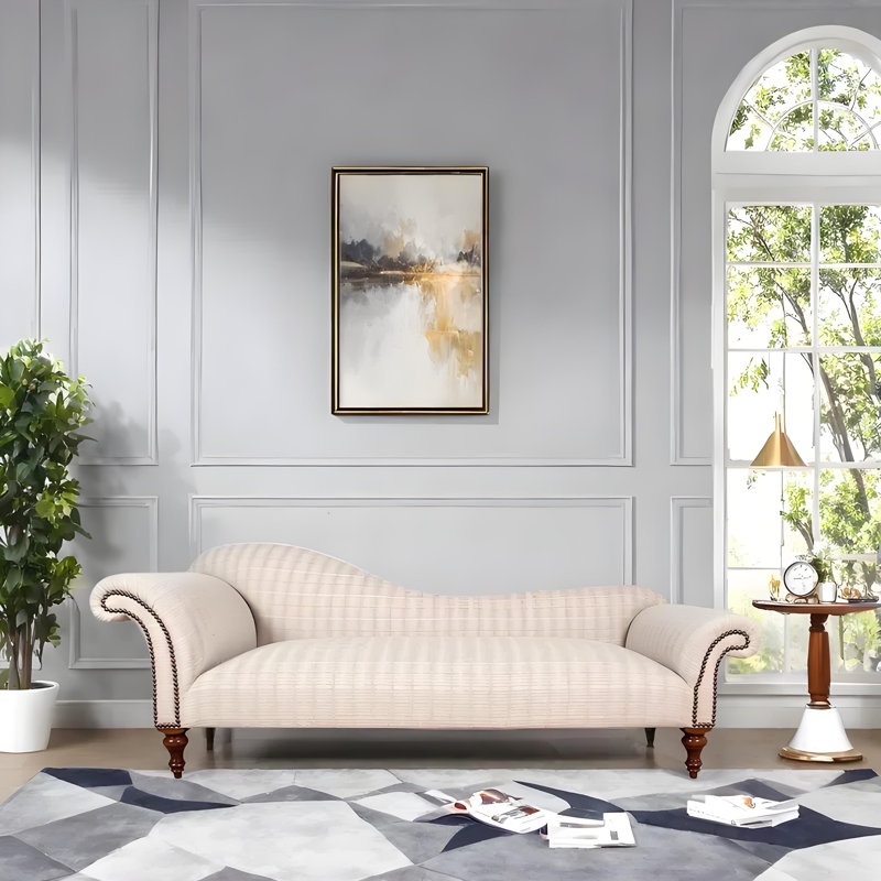 Chaise longue décontractée élégante et confortable, Orienté à gauche (vu de face), Beige