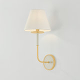 Wedgewood Wall Sconce in Aged Brass and Off-White by Mark D. Sikes