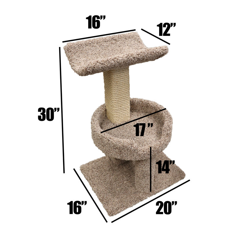 New Cat Condos 31″ Cat Tree with Sisal Posts for Large Cats, Grey
