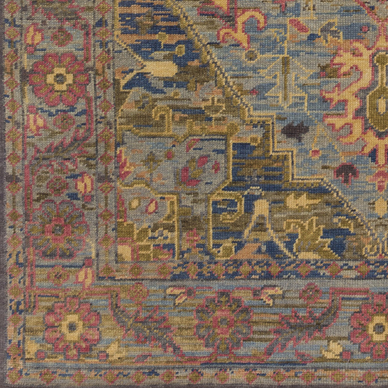 Achna Hand Knotted Wool Oriental Area Rug, Rectangle 12' x 15'