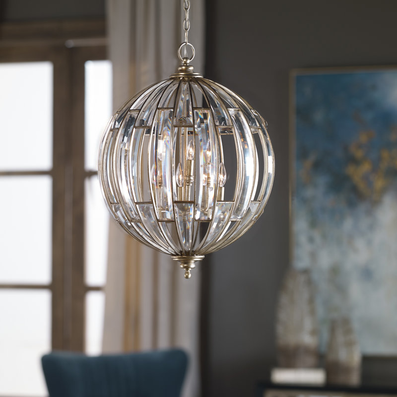 6 - Light Dimmable Globe Chandelier