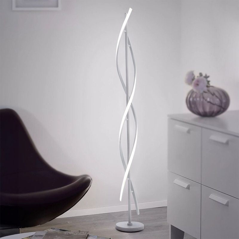 Asra Modern 60W LED Floor Lamp for Living Room, White