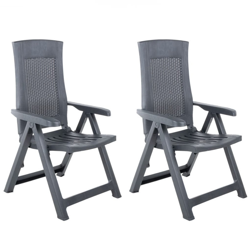 Isabela Plastic / Resin Folding Chair Set, Anthracite