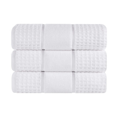Hochman 100% Zero Twist Cotton Waffle Honeycomb Plush Absorbent Bath Towel