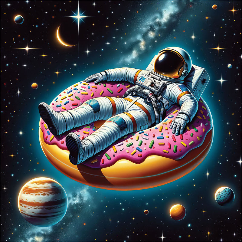 Funny Astronaut Duvet Cover, Twin Duvet Cover + 1 Standard Shams