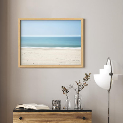 Petite plage colorée, mer et horizon, bord de mer, Illustration moderne, petit décor, œuvre d'art moderne