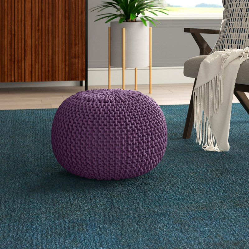 Odriscoll Upholstered Pouf, Purple