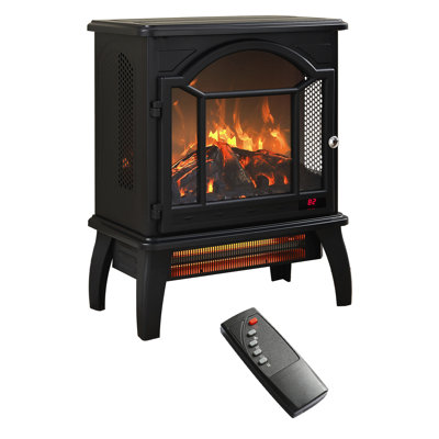 Cheminée électrique infrarouge à quartz 3D à flamme 45,7 cm (18 pouces) - 1500 W, 5000 BTU/h, portable, sécuritaire, se branche sur une prise 120 V. Poêle à flamme 45,7 cm (18 pouces), 1500 W, télécommande, chauffage inodore.