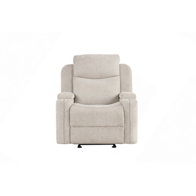 Soft Recliner, Light Gray Chenille Motion Glider Recliner