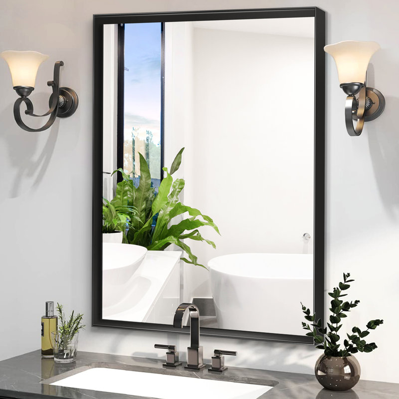 Miroir de salle de bain 40x30inch, 29,54 po x 40,02 po, Noir