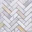 1" x 3" Marble Herringbone Mosaic Wall & Floor Tile-50183945