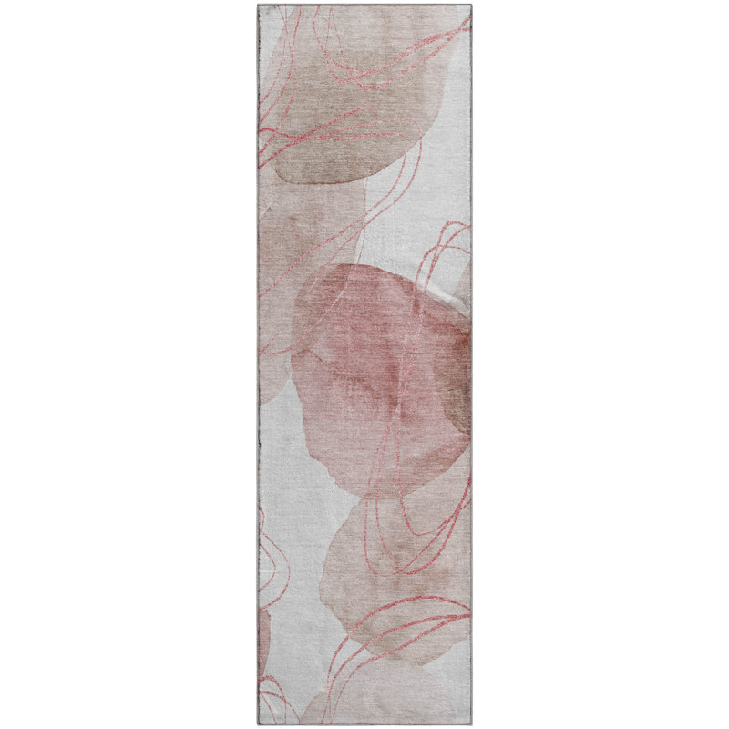 Premium Machine Washable Cerrito AMF544 Merlot Rug, Runner 2'3" x 7'6"