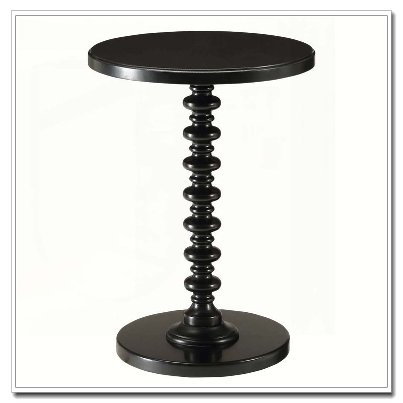 Table d'appoint ronde noire en bois, Noir