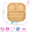 Tiny Dining - Divided Bamboo Suction Plate-90692396