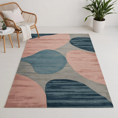 Tapis intérieur et extérieur rose Watercolor