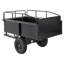 Chariot à benne robuste en acier pour VTT, capacité de 750 lb, 15 pieds cubes, acier, 1 pièce, remorque utilitaire, noir, pneus pneumatiques de 16 po et côtés amovibles