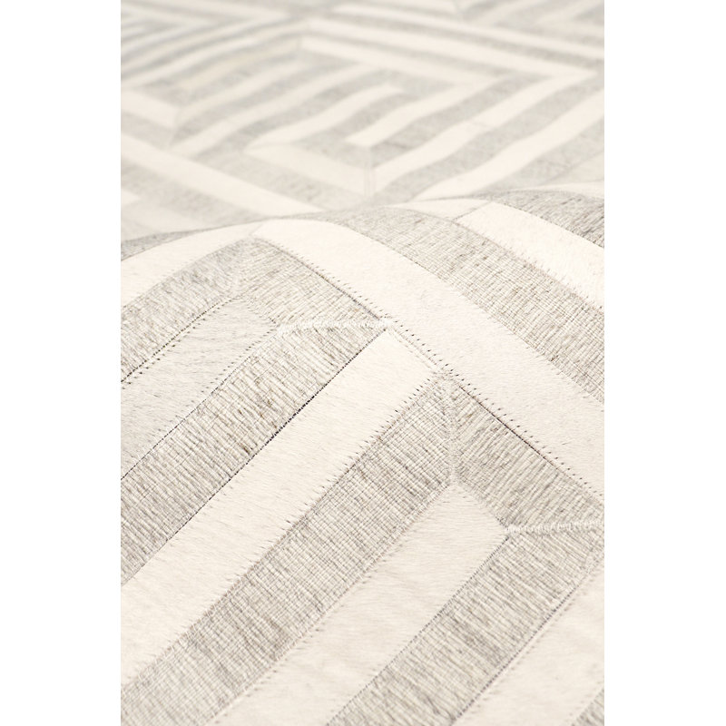 Rectangle Galaxy Geometric Handmade Cowhide Area Rug inMulticolor, Rectangle 8' x 10'