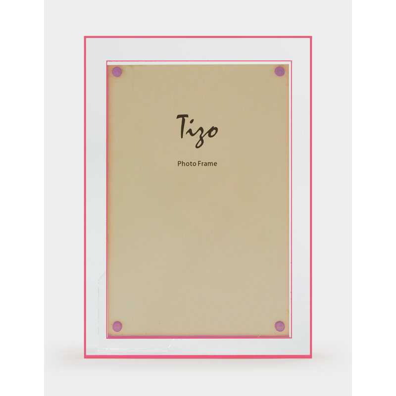Lucitwe Frame W/Turq. Dbl. Border 5X7, 4" W x 6" H, Pink