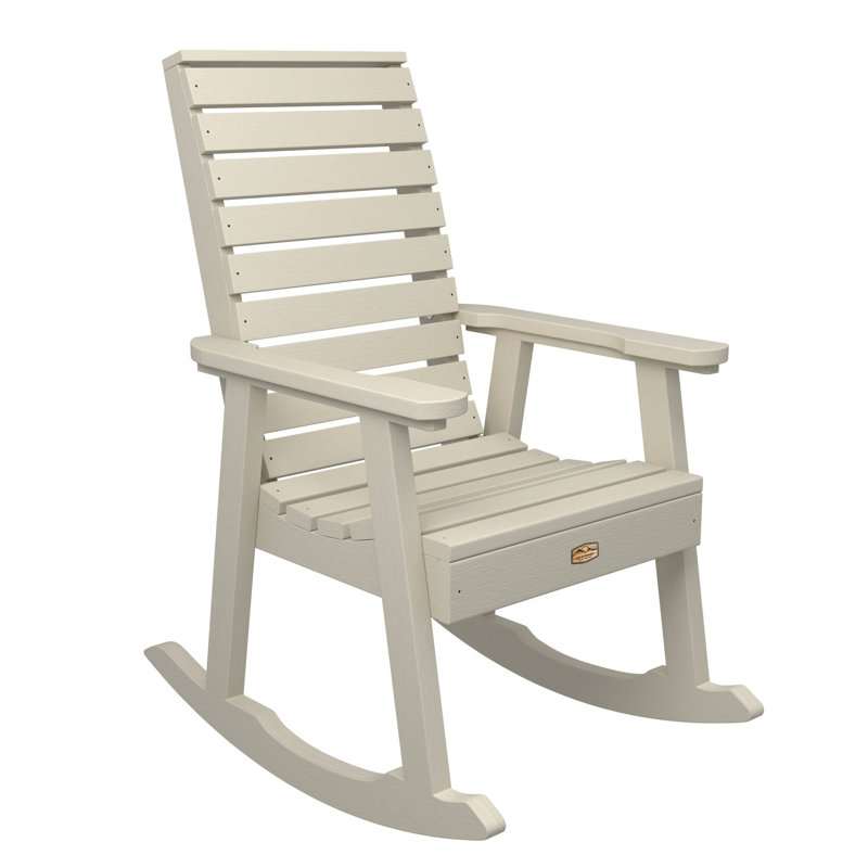 Chaise berçante en plastique Elisiah, Blanc délavé