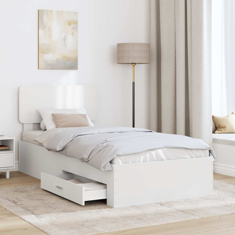 Bed, European Single (90 x 200 cm), White