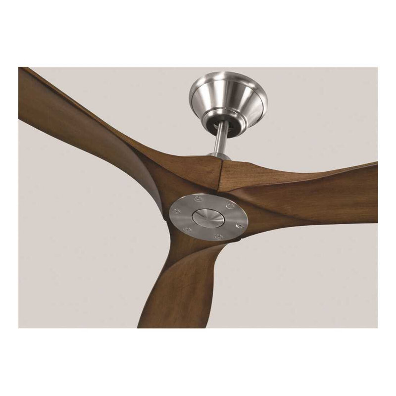 Ventilateur de plafond extérieur Generation Lighting Maverick 60 po en acier, 6 vitesses, pales en balsa, 3MAVR60BSKOA