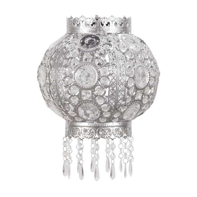 35cm H Metal Round Pendant Shade, Silver