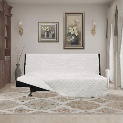 Housse de canapé de futon Housse de canapé réversible Housse de futon sans accoudoirs Housse de protection pour canapé Résistant à l'eau Animaux Enfants Enfants Chien Chat (futon, chocolat / beige)