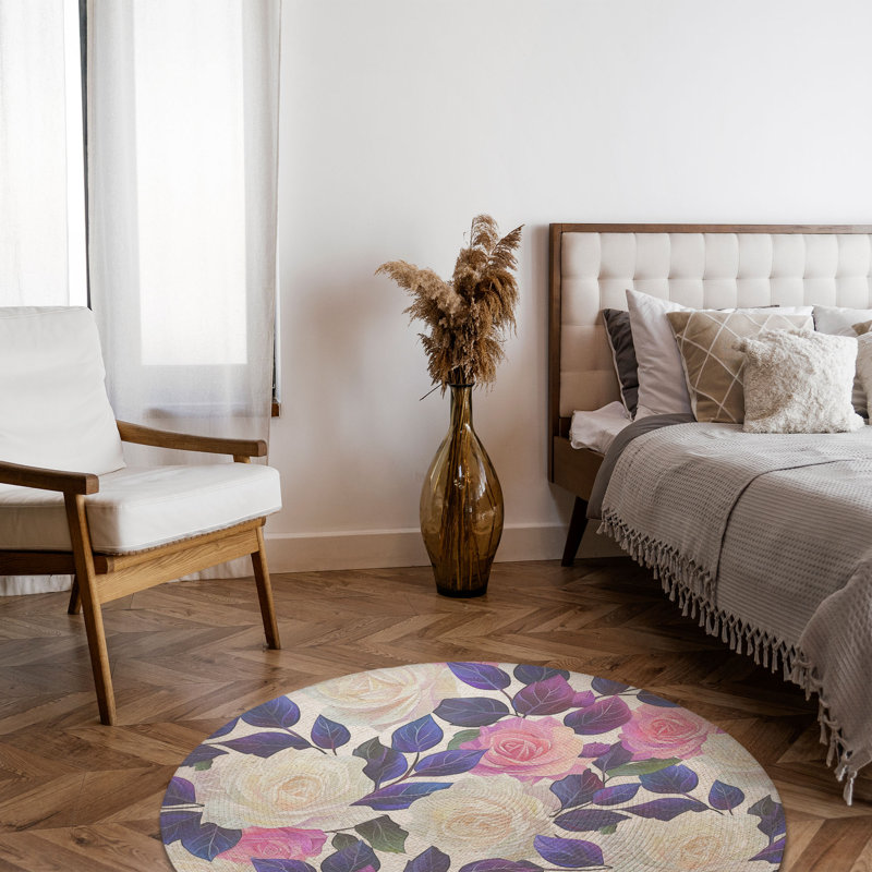 Tapis tressé Flower Drift, Rond 5 pi