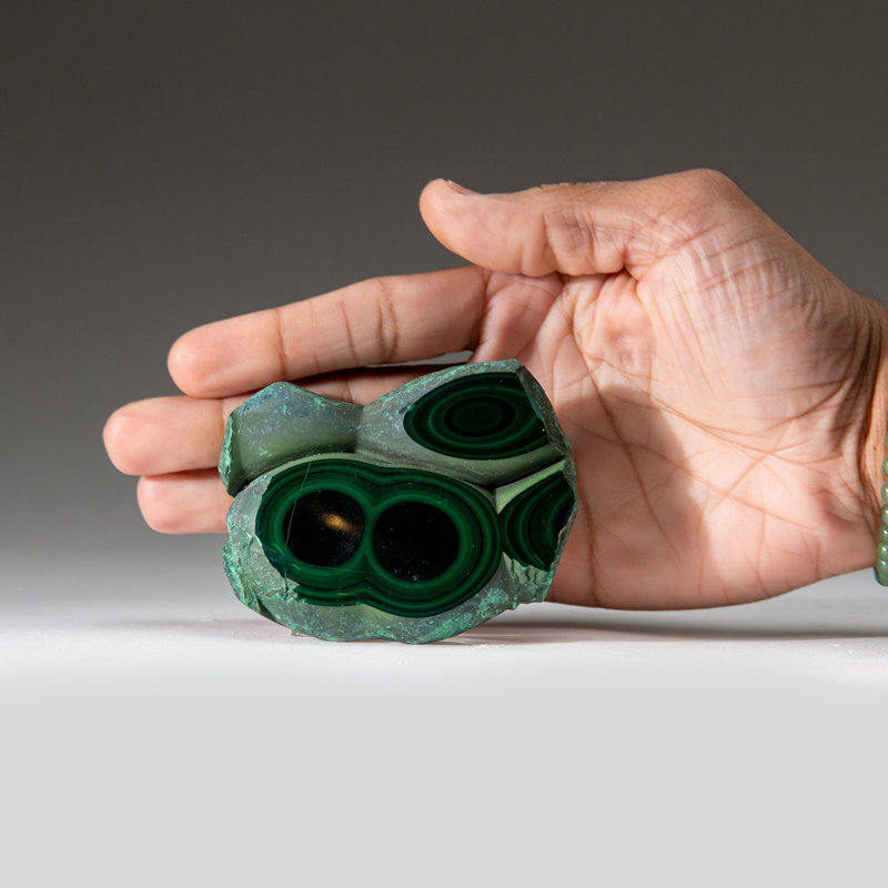 Genuine Polished Malachite Stalactite Slice (159.4 grams)