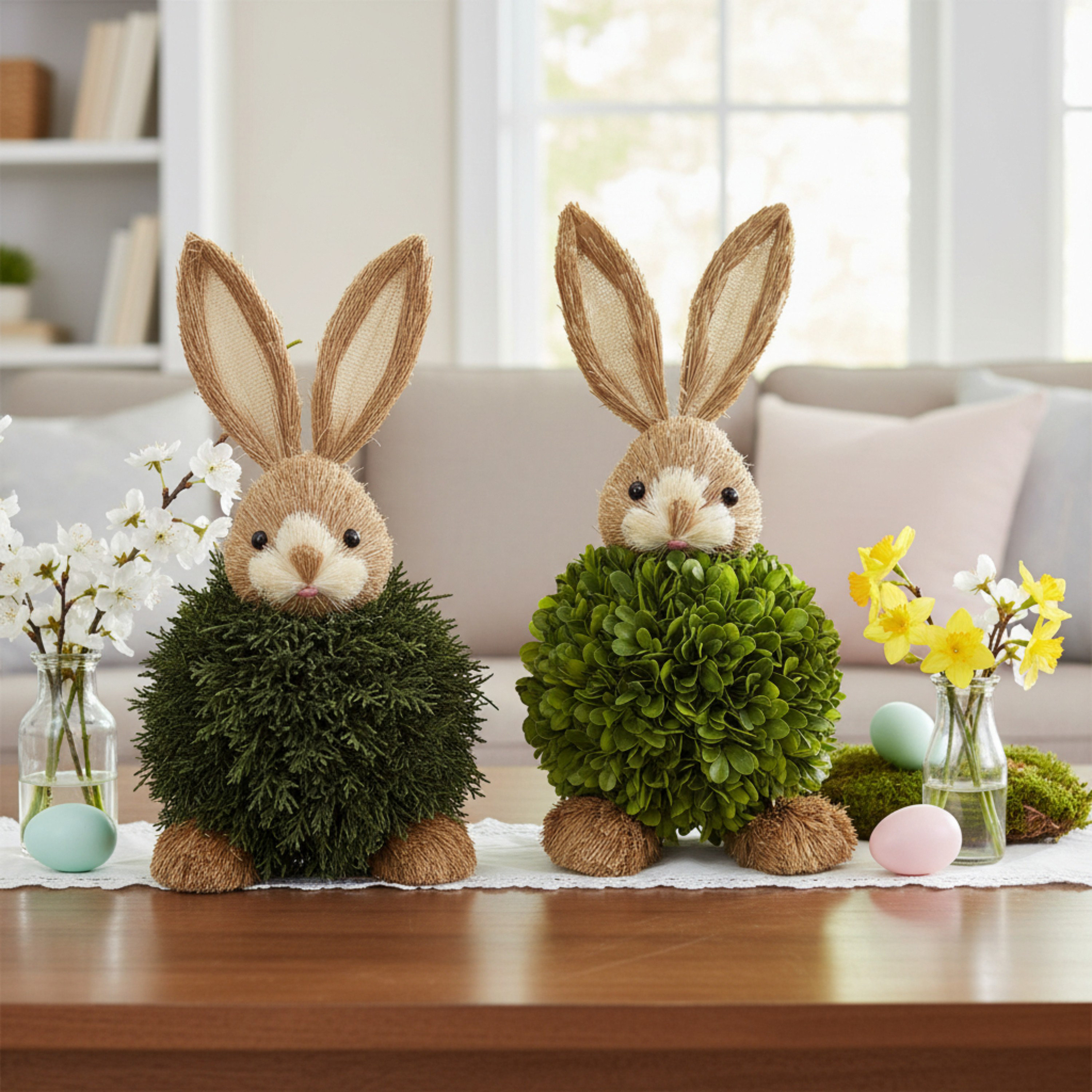 August Grove® Preserved Cypress & Boxwood Rabbit Topiary Decor (Set Of ...