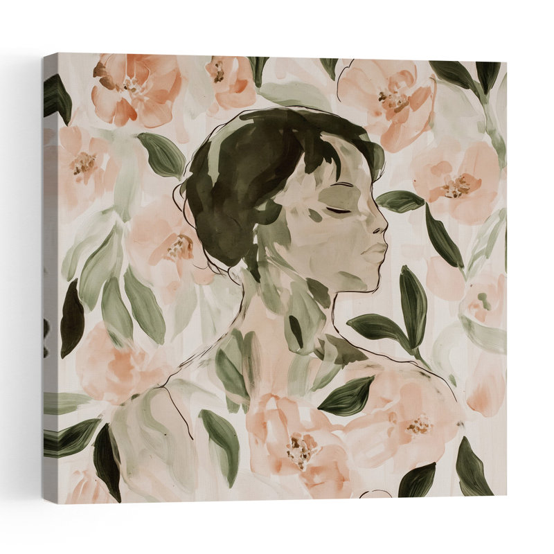 " Floral Serenity Dreamy Elegant Modern Nature Portrait Wall Art Print " by Treechild, H 18 po x l 18 po
