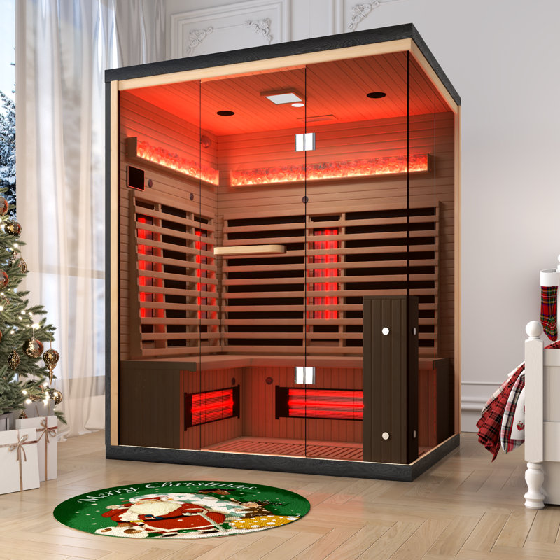 Erommy 3-4 Person Indoor Bluetooth Compatible Far Infrared Sauna In Hemlock