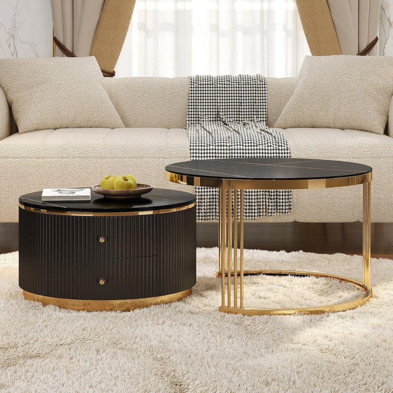 Table basse gigogne 2 pièces Modern Modern, Noir