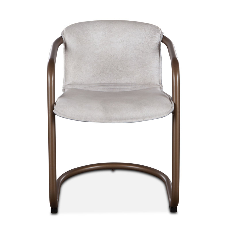 Chaise avec accoudoirs en métal Gubman, Blanc rétro