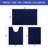  Striped Navy Blue Bathroom Rug Set 3 Pieces Ultra Soft, Non Slip Chenille Toilet Mat, Absorbent Plush Shaggy Bath Mats for Bathroom, Bedroom, Kitchen-496211955-496211939