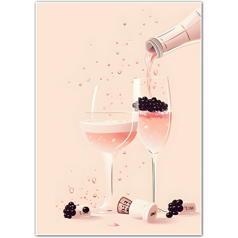 Berry Bubbly Champagne & Berries Art Print, 42 cm H x 30 cm W