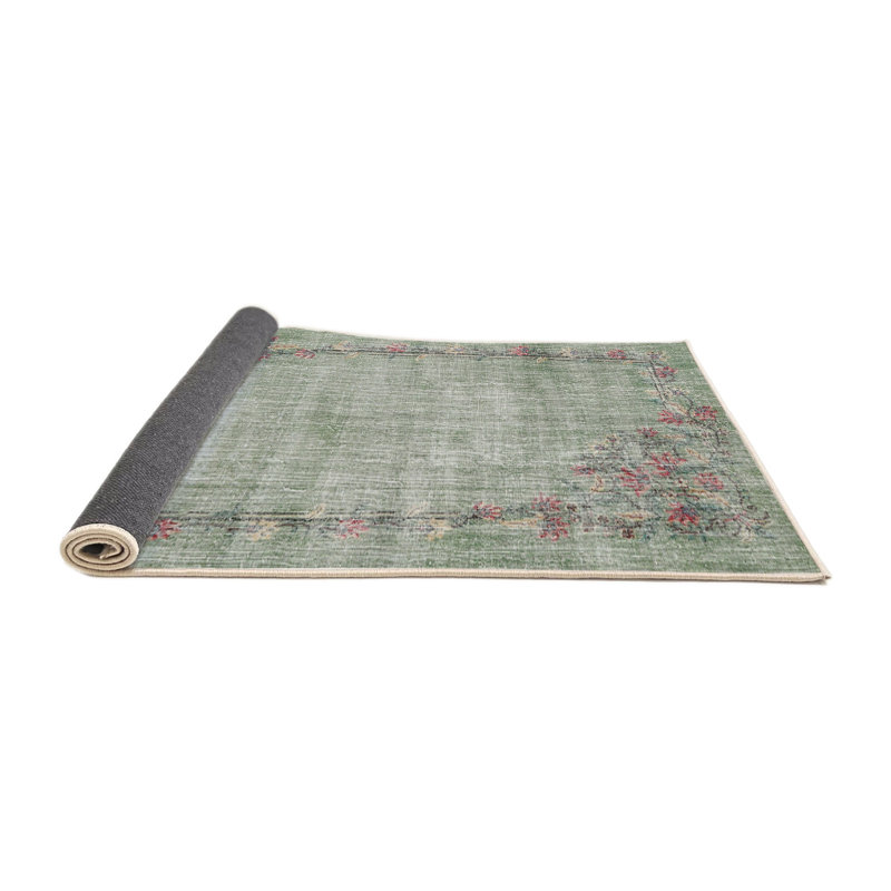 Tapis traditionnel rouge / vert clair Withamsville, Carré 8 pi