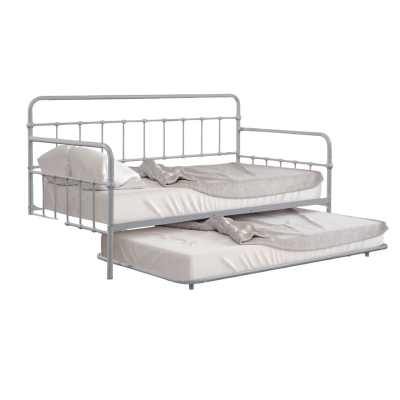 Lit de jour Riverdale de style contemporain, Argent argent