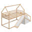 Lit superposé simple au-dessus de simple avec glissade, bois massif, mobilier de chambre d'enfant moderne