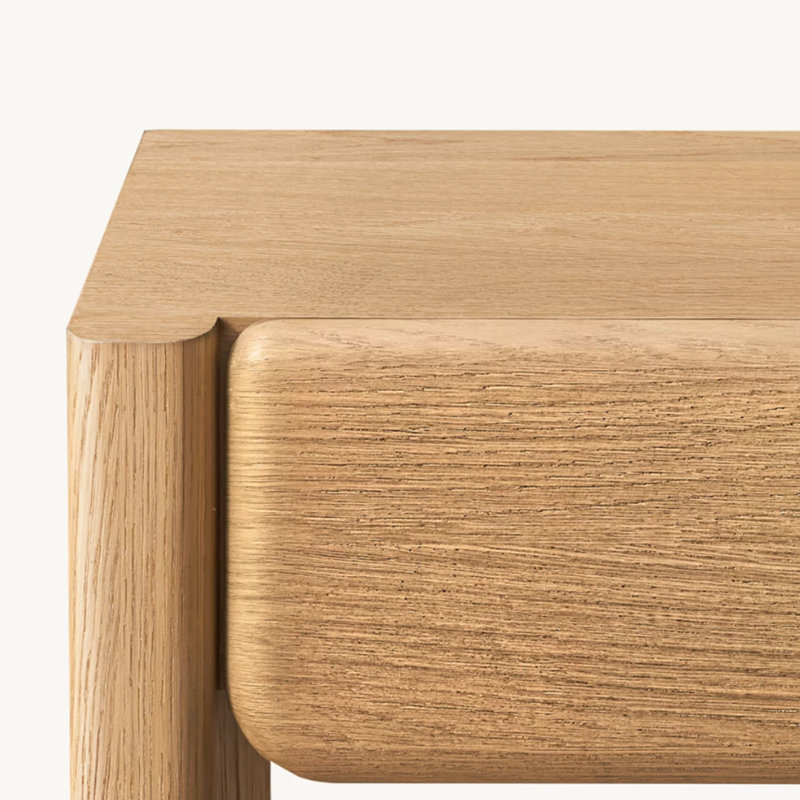 Console avec tiroirs, Bois naturel