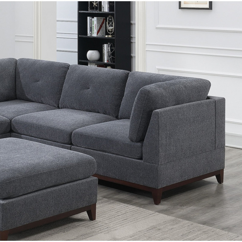 Canapé d'angle modulaire en tissu chenille 1pc.