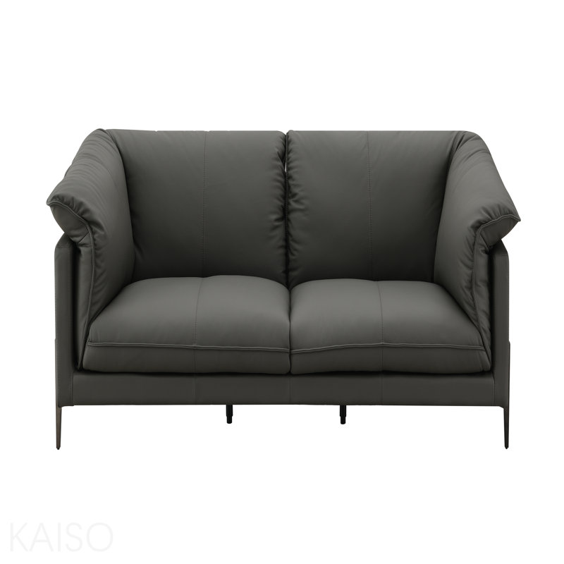 Black Top Grain Leather Sofa
