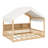 All-In-One Daybed With LED Lights, Bookshelf Storage, Fence & Dream Curtain-1981473210