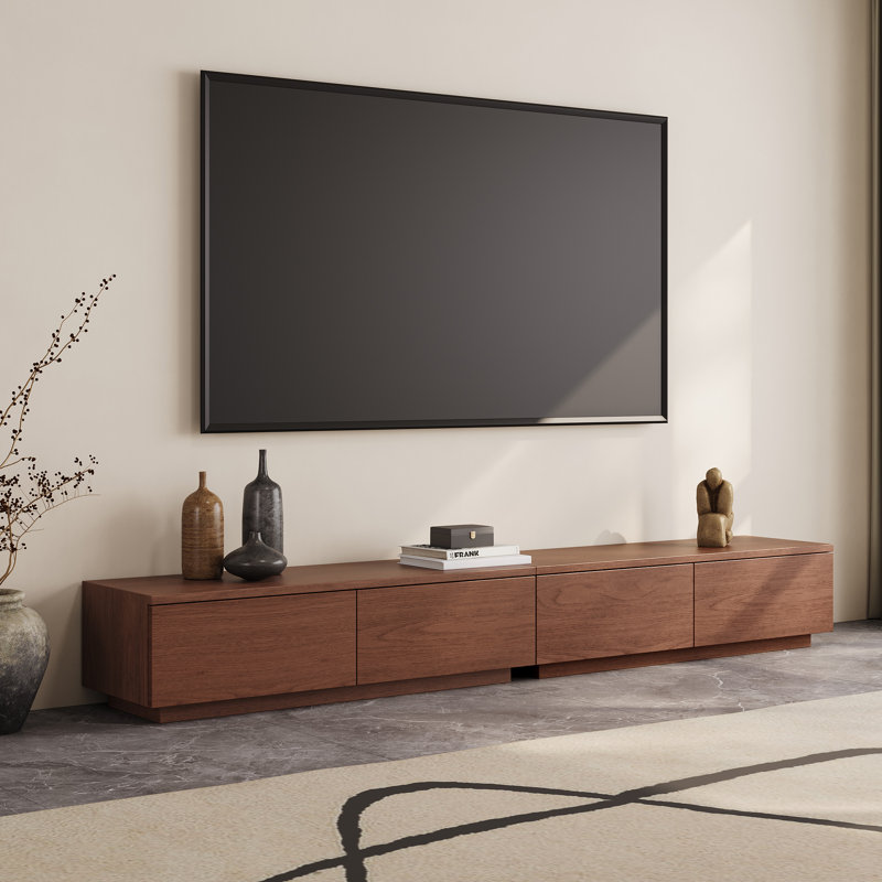 94.5" Brown Wooden Combination TV Cabinet with 6 Drawers, Can Be Used Separately