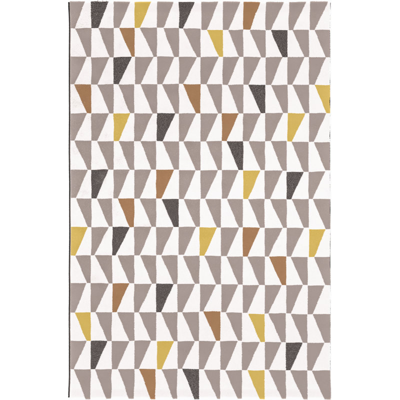 Jalynn Soft Low Pile Cream/Orange/Yellow Rug, Rectangle 80 x 150cm