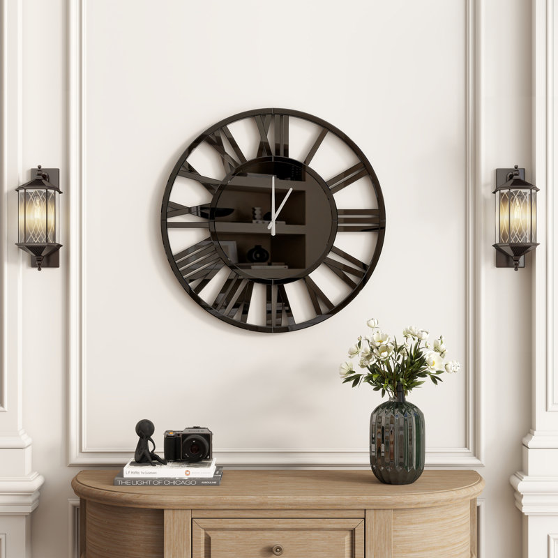 Horloge murale Jeni, Noir, H 31,5 po x l 31,5 po x P 1,38 po
