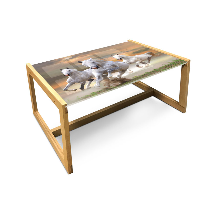 Jahmad Trestle Coffee Table, 40cm H x 91cm W x 62cm D